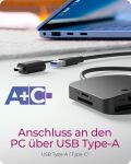 ICY BOX IB-CR302-CU3 Externer Multi Card Reader 4 in 1,(CF, TF, SD, microSD) mit USB 3.2 Gen 1 Type-C®+A Hostanschluss (5 Gbit/s)