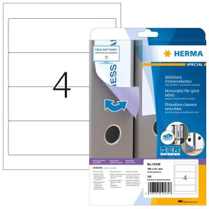 HERMA Ablösbare Ordneretiketten A4 192x61 mm weiß Movables/ablösbar Papier matt blickdicht 100 St.