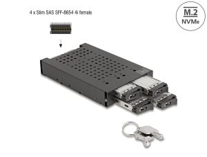 DELOCK 3.5 Wechselrahmen für 4 x M.2 NVMe SSD Slim SFF-8654