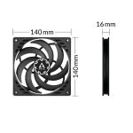 ARCTIC P14 Slim PWM PST 140 mm PWM Lüfter optimiert für statischen Druck mit integriertem Y-Kabel