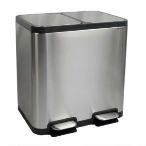 MAUL 9502294 Abfallbehälter Rechteckig Edelstahl Schwarz, Silber