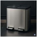 MAUL 9502294 Abfallbehälter Rechteckig Edelstahl Schwarz, Silber