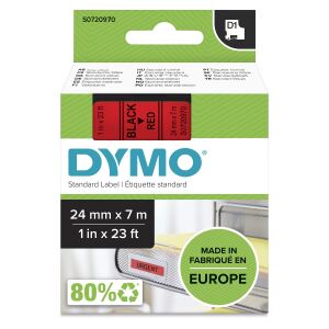 DYMO Original D1-Etikettenband | schwarz auf rot | 24 mm x 7 m | selbstklebendes Schriftband | für LabelManager-Beschriftungsgerät