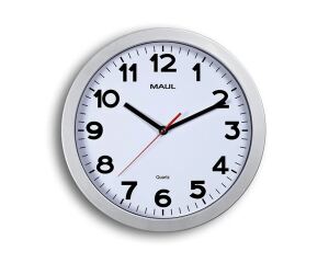 MAUL 9053195 Wand- /Tischuhr Quarzuhr Kreis Silber, Weiß
