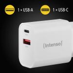 Intenso POWER ADAPTER USB-A/USB-C/7803012 Universal Weiß AC Schnellladung Drinnen