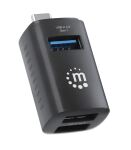 Manhattan 180993 Schnittstellen-Hub USB 3.2 Gen 1 (3.1 Gen 1) Type-C 5000 Mbit/s Schwarz