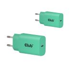 CLUB3D 2-Pack USB-C® Charger 30Watt Green