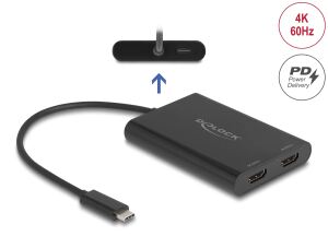 DELOCK Adapter USB Type-C zu 2 x HDMI 4K 60 Hz