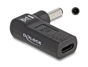 DeLOCK Adapter für Notebook Ladekabel USB Type-C Buchse zu Dell 4,5 x 3,0 mm Stecker 90° gewinkelt