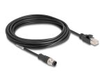 DELOCK M12 Kabel D-kodiert 4 Pin St. zu RJ45 St. PVC 5 m