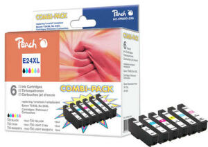 Peach E24XL bk, c, m, y, pc, pm Spar Pack Tintenpatronen