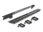 DeLOCK 19″ Keystone Patchpanel 16 Port mit 3 Bügeln und Entlastungsschiene 1 HE schwarz