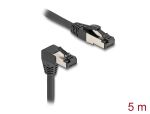 DeLOCK RJ45 Netzwerkkabel Cat.8.1 S/FTP 90° unten gewinkelt / gerade 5 m schwarz