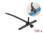 DELOCK Kabelbinder mit Dübel L 150 x B 7,0 mm schwarz 100 St