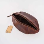 Mad Monkey 2000002 Kulturtasche/Kosmetikkoffer Kulturbeutel Echtes Leder Braun