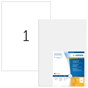 HERMA A3-Etiketten transparent glasklar 297x420 mm transparent klar Folie glänzend 50 St.