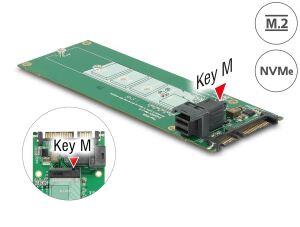DELOCK Adapter SATA 22pin +Mini SAS HD -> M.2 NGFF Key M