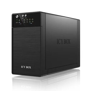 ICY BOX IB-RD3620SU3, RAID-System für 2x 3,5" SATA HDD zu USB 3.2 Gen 1 + eSATA Host, RAID 0, 1, JBOD, EasySwap, schwarz