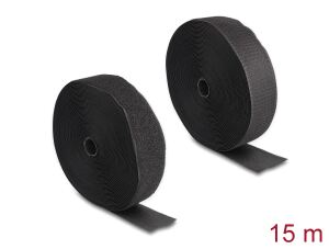 DELOCK Strapazier Klettband Haft u. Flauschband 15mx50mm SW