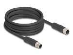 DELOCK M12 Kabel L-kodiert 4 Pin St zu Bu PUR 5m schwarz