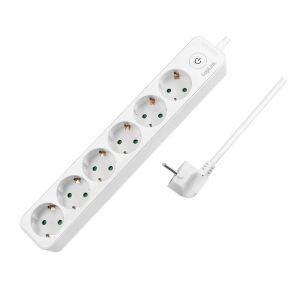 LogiLink LPS247 Verlängerungskabel 1,5 m 6 AC-Ausgänge Drinnen Weiß