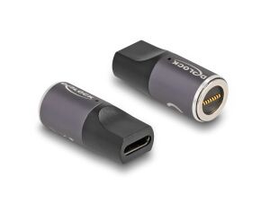 DeLOCK Adapter für Notebook Ladekabel USB Type-C Buchse zu magnetischem 8 Pin Konnektor