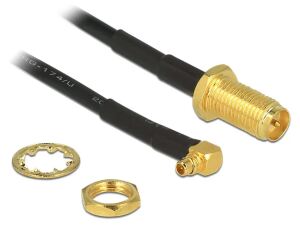 DeLOCK 88936 Koaxialkabel RG-174 0,32 m RP-SMA MMCX Schwarz