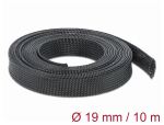 DELOCK Geflechtschlauch dehnbar 10 m x 19 mm schwarz