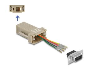 DELOCK D-Sub 9 Pin Buchse zu RJ11/RJ14 6P/4C Bu Montagesatz