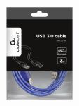 Gembird 3m USB 3.0 A M/FM USB Kabel USB 3.2 Gen 1 (3.1 Gen 1) USB A Blau