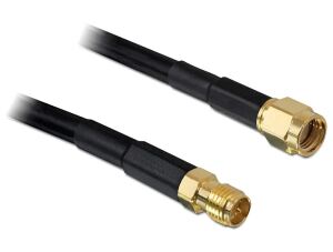 DeLOCK 15m CFD200 Koaxialkabel RP-SMA Schwarz