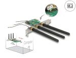 DELOCK PCI Expr Card M.2 Key A Slot int +3Ant. LowProfile