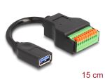 DeLOCK USB 3.2 Gen 1 Kabel Typ-A Buchse zu Terminalblock...