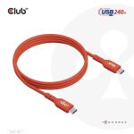 CLUB3D USB2 Typ-C Bi-Direktionales USB-IF zertifiziertes Kabel 480Mb, PD 240W(48V/5A) EPR St./St. 1m