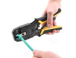DeLOCK Universelle Crimpzange mit Abisolierer für 10P (RJ50), 8P (RJ45), 6P (RJ12/11), 6P DEC oder 4P Modular Stecker
