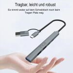 Inca IUTP-06TX Schnittstellen-Hub USB 3.2 Gen 1 (3.1 Gen 1) Type-A + Type-C 5000 Mbit/s Grau