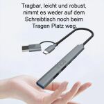Inca IUTP-06TX Schnittstellen-Hub USB 3.2 Gen 1 (3.1 Gen 1) Type-A + Type-C 5000 Mbit/s Grau