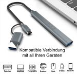Inca IUTP-06TX Schnittstellen-Hub USB 3.2 Gen 1 (3.1 Gen 1) Type-A + Type-C 5000 Mbit/s Grau