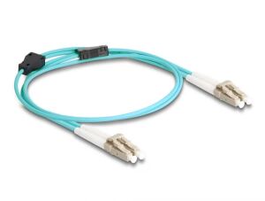 DeLOCK LWL Kabel mit Metallarmierung LC Duplex zu LC Duplex Multimode OM3 1 m