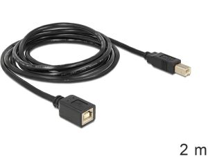 DeLOCK USB2.0-B - USB2.0-B, 2m USB Kabel USB B 0,48 Gbit/s Schwarz