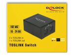 DELOCK TOSLINK Switch 2 x TOSLINK in zu 1 x TOSLINK out