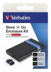 Verbatim StoreNGo Enclosure Kit HDD / SSD-Gehäuse Schwarz, Blau 2.5"