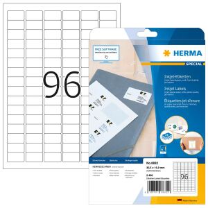 HERMA Inkjet-Etiketten A4 30.5x16.9 mm weiß Papier matt 2400 St.
