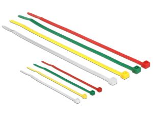 DeLOCK 18628 Kabelbinder Nylon Grün, Rot, Transparent, Gelb 200 Stück(e)