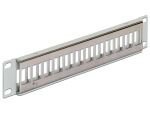 DELOCK Patchpanel 1HE 12 Keystone Ports Metall grau