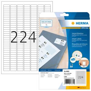 HERMA Inkjet-Etiketten A4 25.4x8.5 mm weiß Papier matt 5600 St.