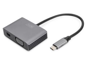 Digitus USB Typ-C™ 4K 2in1 Mini DisplayPort + VGA Grafik-Adapter