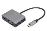 Digitus USB Typ-C™ 4K 2in1 Mini DisplayPort + VGA Grafik-Adapter