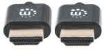 Manhattan Ultradünnes High Speed HDMI-Kabel mit Ethernet-Kanal, HEC, ARC, 3D, 4K, HDMI-Stecker auf HDMI-Stecker, geschirmt, schwarz, 1,8 m