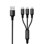 2GO 797154 USB Kabel 3 m USB B USB C/Micro-USB B/Lightning Schwarz